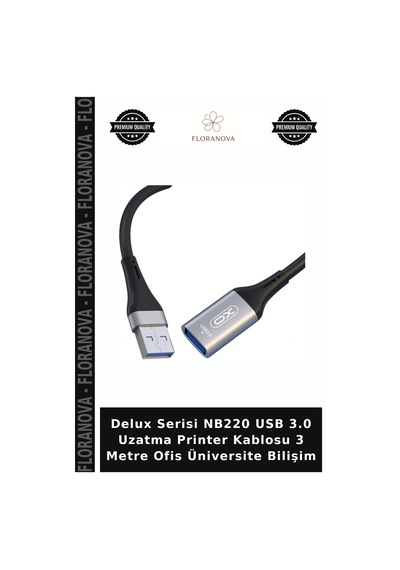 Delux Serisi Nb220 Usb 3.0 Uzatma Printer Kablosu 3 Metre Ofis Üniversite Bilişim