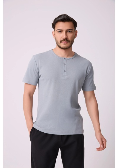 Defys Erkek Henley Yaka %100 Pamuklu Dokulu Kumaştan Kısa Kollu Günlük Basic Gri Tişört Gri - 852146174 Gri Defys Erkek Henley Yaka %100 Pamuklu Dokulu Kumaştan Kısa Kollu Günlük Basic Gri Tişört Gri - 852146174 Gri