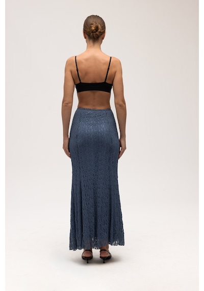 Mai Collection Mai Studios Co. Veylia Uzun İndigo Dantel Etek İndigo