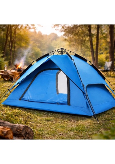 4 Kişilik Otomatik Kamp Çadırı Çift Katmanlı, Suya Dayanıklı, Hızlı Kurulum Outdoor Aile Ve Doğa Ç Çok Renkli