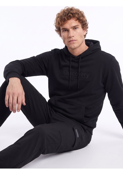Discovery Expedition D6wm-swt3757 Siyah Erkek Kapüşonlu Örme Sweatshirt