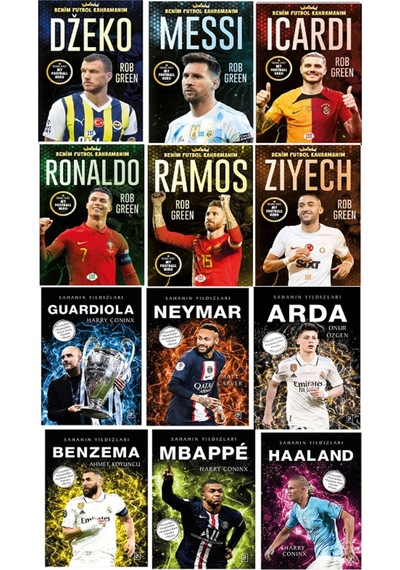 Sahanın Yıldızları - Benim Futbol Kahramanım Messi Futbolcu Kartı Poster Hediyeli Toplam 12 Kitap