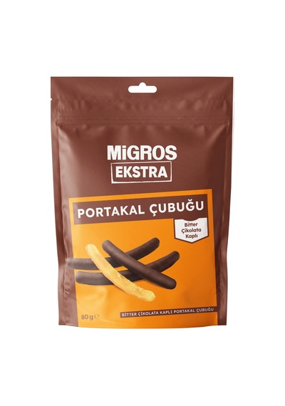 Migros Extra Bitter Çikolata Kaplı Portakal Çubuğu 80 G - 8 Adet Tarı