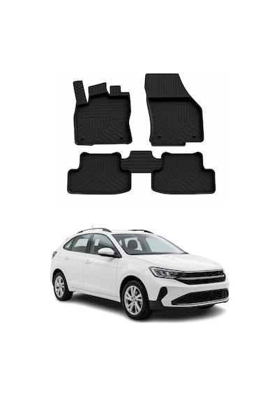 Volkswagen Taigo 2021-2026 Uyumlu 4d Havuzlu Paspas Kauçuk Siyah 5 Parça