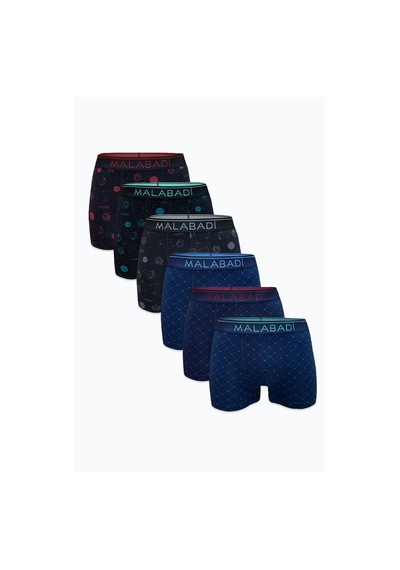 Malabadi Erkek Desenli 6 Lı Premium Collection Modal Boxer 6m252 Renkli