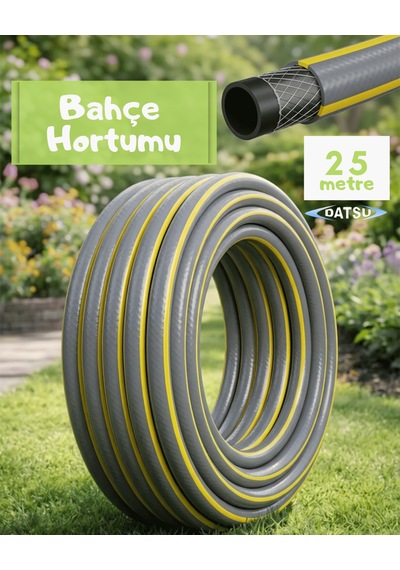 Datsu 25 Metre 13mm 1/2 İnç Örgülü Bahçe Sulama Hortumu