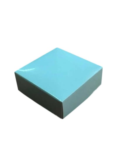 Komple Karton Kutu Düz Renk 6X6X2.5 Cm (25 Adet) Mavi