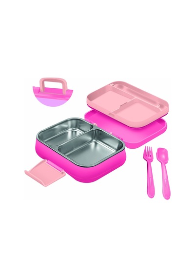 Emilahome Happii Beslenme Kabı Çelik Bölmeli Sızdırmaz Pembe - 865593897 Pembe