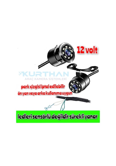 1 Adet Beyaz Ledli Kelebek Kamera Ledleri Sürekli Yanar 12 Volt