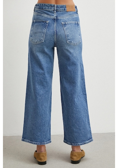 Never More Yüksek Bel Culotte Jean Lacivert