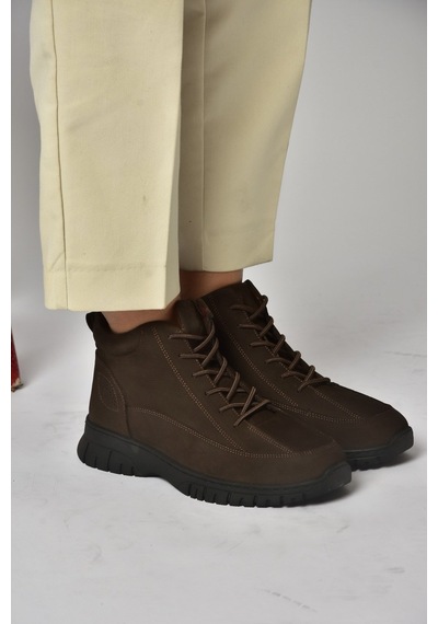 Fox Shoes Z555663401 Kahverengi Hakiki Deri Nubuk Kadın Bot