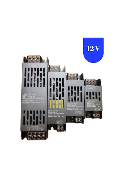 12 Volt 30 Amper Ultra İnce Slim Metal Kasa Trafo