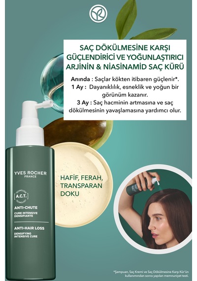 Yves Rocher Güçlendirici Yoğunlaştırıcı Arjinin Niasinamid Kür-saç Dökülmesine Karşı/anti-chute-vegan-195ml
