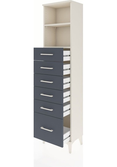 Arges Dolap 2 Raflı 6 Çekmeceli 44x30x182 Aytaşı-antrasit Aytaşı Arges Dolap 2 Raflı 6 Çekmeceli 44x30x182 Aytaşı-antrasit Aytaşı