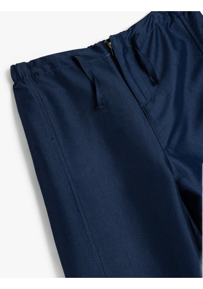 Koton Nervürlü Cepli Geniş Paça Pantolon Lacivert 5wkg40087aw Lacivert