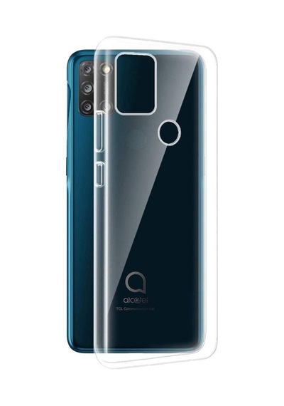 Alcatel 3X 2020 Kılıf Süper Silikon Arka Koruma Renksiz Şeffaf