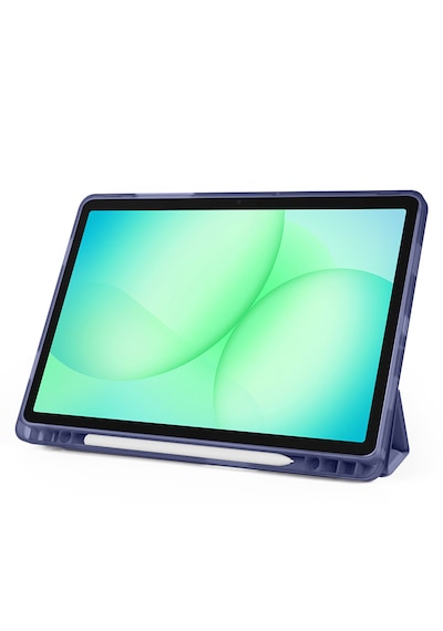 Samsung Galaxy Uyumlu Tab A11 Plus Kılıf Tri Folding Kalem Bölmeli Katlanabilir Standlı Pu Deri Yumuşak Kapak