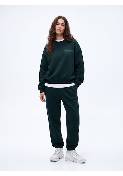 LTB Regular Fit Lastik Paça Basic Yeşil Eşofman