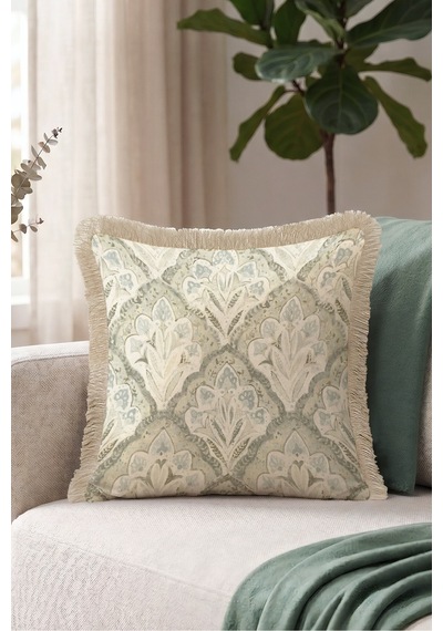 Damask Osmanlı Desenli Saçaklı Yastık Kılıfı-zarif Otantik Klasik Yeşil Krem Püsküllü Kırlent Kılıfı Kayıp Atlas Ritüel Damask Osmanlı Desenli Saçaklı Yastık Kılıfı-zarif Otantik Klasik Yeşil Krem Püsküllü Kırlent Kılıfı Kayıp Atlas Ritüel