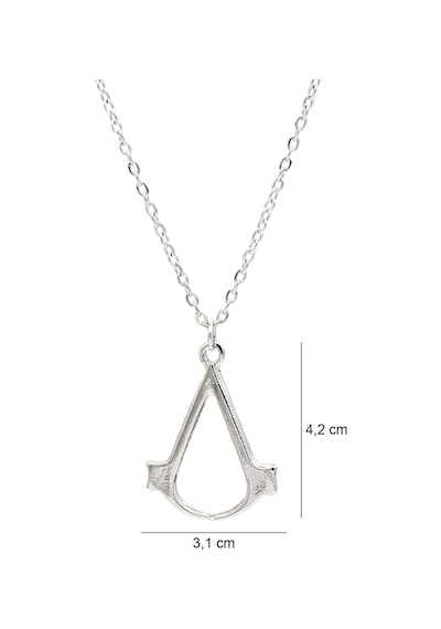 Assassin's Creed Kolye Oyuncu Kolyesi Gümüş Renk Klasik Zincirli Gümüş