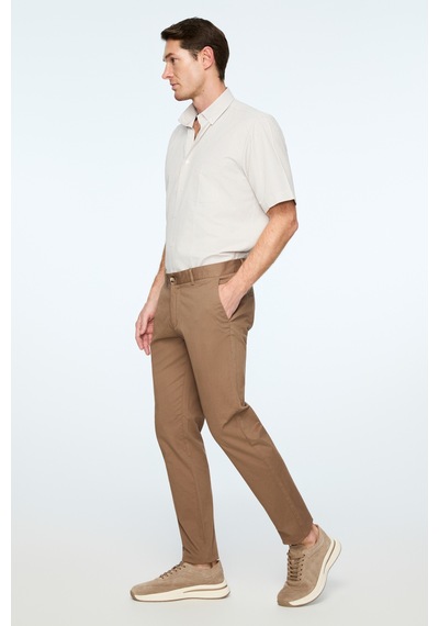 Morven Erkek Vizon Pamuk Trend Düz Slim Fit Chino Pantolon 26ys003007405 Vizon