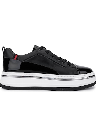 Tamer Tanca Erkek Hakiki Deri Siyah Sneakers & Spor Ayakkabı 381 21624 Erk Ayk Y25 Sıyah Dr/rgn Siyah