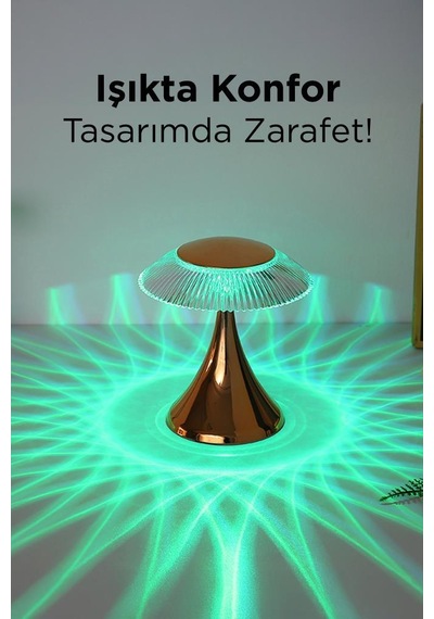 Lw-31 Wood Grain Abajur Karistal Elmas Masa Lambası Romantik Akrilik Led Gece Lambası Kahverengi