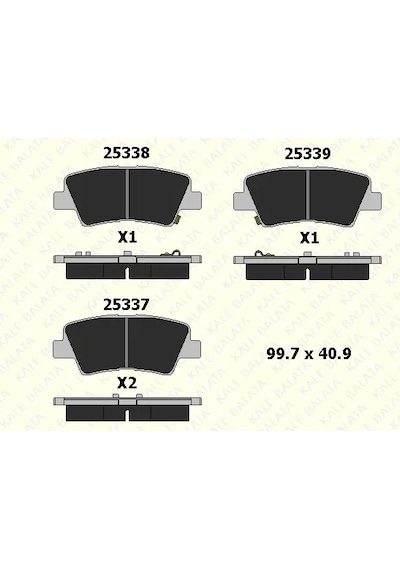 Kale 25337 157 05 Ans Kd13 Arka Fren Balata Hyundaı İ20 1.2l G4la 15-20 1.4l G4lc 15-18 1.4l D4fc Crdi 15-18 / Elantra 1.6l D 4fb G4fg 16- / Kıa Soul 1.6l D4fb 14- / Sportage 1.6l G4fd G4fj T-gdı 15- 1.6l D4fe 18- 58302c8a30-58302f2a30-58302d7a70 Ade