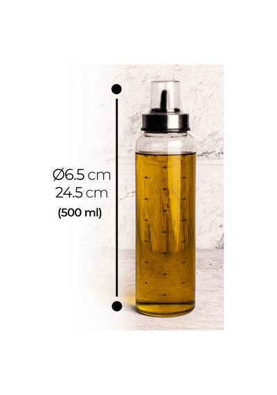 Bella Borosilikat Cam Damlatmaz Yağdanlık Ahşap Standlı Yağlık - Sirkelik Seti 500 ml - 3 Parça