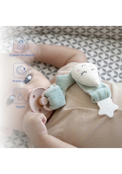 Babyjem Emzik Askısı Damla Desen Yeşil