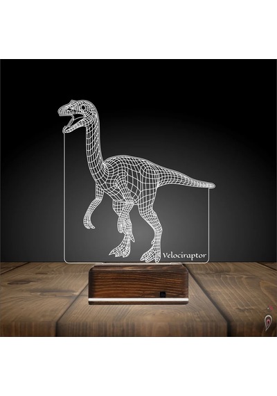 Luvivia Dinozor Velociraptor 3d Lamba - Masa Gece Lambası Şeffaf
