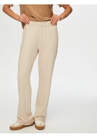 Fleto Cep Detaylı Wide Leg Fit Eşofman Alt W26esa009 Uw26esa00972 Taş