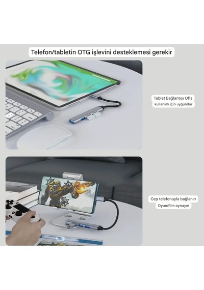 Wowssyo 7'nin 2'si Usb 3.0+usb 2.0 Çoğaltıcı Hub Çoklayıcı Ce Sertifikalı Lisanslı 7 Port Hızlı Sağlam Metal