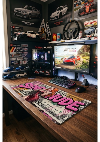 Jessica Rabbit Dolar Graffiti 40x90 Cm Oyuncu Mousepad Kaymaz Taban Büyük Boy Mousepad