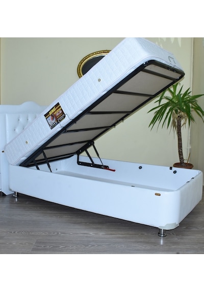 Bengimobilya Baza-Başlık-Yatak Taytüy Turkuaz Renk Silin Kumaş Model Metal Fır