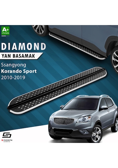 S-dizayn Ssangyong Korando Sport Diamond Krom Yan Basamak 203 Cm 2010-2019 A+ Kalite