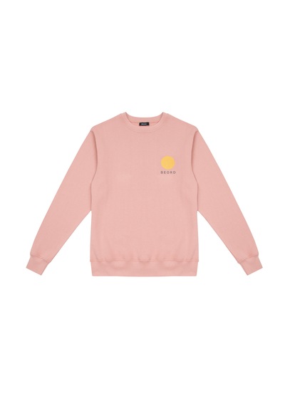 Beord Pembe %100 Pamuk Bisiklet Yaka Sweatshirt Bss1-150