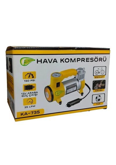 Elektrikli Araba Lastik Şişirme / 150 Psı - 12v / Taşınabilir Metal Hava Kompresörü 5332