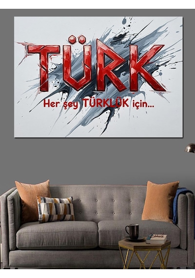 Türk Yazılı Kaligrafi Sanatı Dekoratif Kanvas - Mdf Ahşap Tablo
