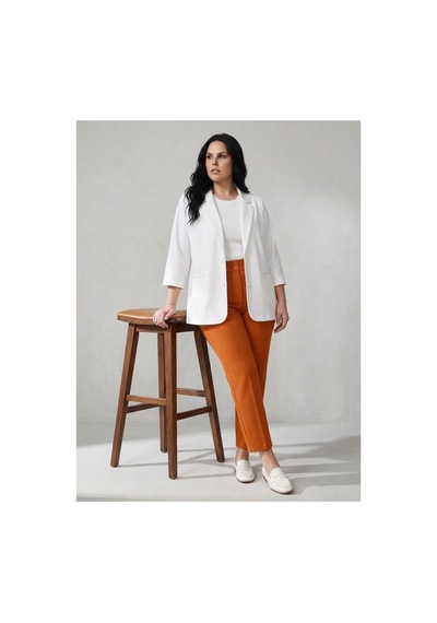 Hanezza Kadın Büyük Beden Yarasa Kol Çift Düğmeli Blazer Ceket - Şık Ve Rahat Tasarım Beyaz - 564080614 Beyaz Hanezza Kadın Büyük Beden Yarasa Kol Çift Düğmeli Blazer Ceket - Şık Ve Rahat Tasarım Beyaz - 564080614 Beyaz
