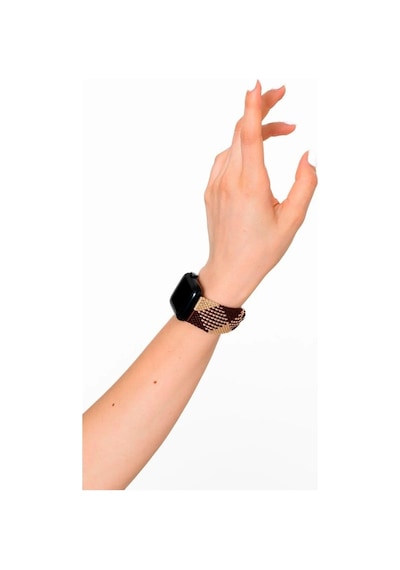 Hippi Matchless Siyah Örgü Apple Uyumlu Watch  Kordonu 38-40-41 Mm