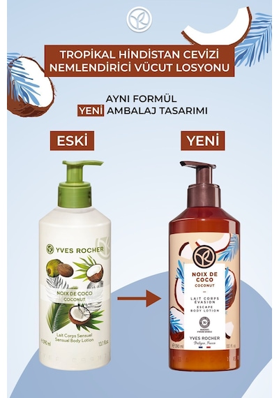 Vegan Tropikal Hindistan Cevizi Kokulu Nemlendirici Ve Besleyici Vücut Losyonu 390 Ml
