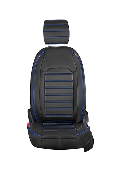 Jeep Comander Uyumlu Lüx Deri Oto Koltuk Kılıfı Ön Arka Takım Giydirme Model Siyah Mavi Frstrt