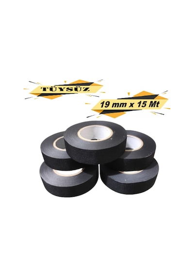 Tüysüz Bez Bant Elektrik Kablo Bandı 19 Mm X 15 Metre 5 Adet Diğer