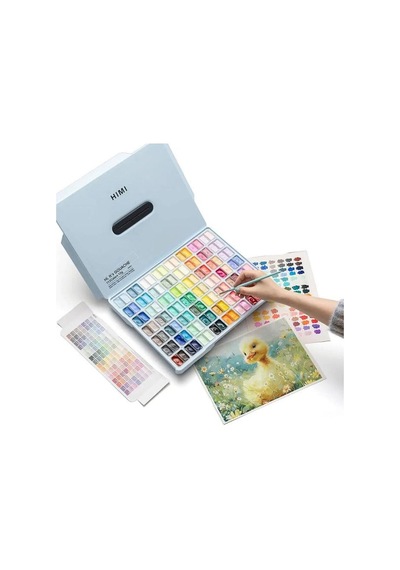 Hımı Twin Cup Gouache Set Guaj Boya Seti 112 Renk X 12 Gr. Ice Blue Case Karışık Renk