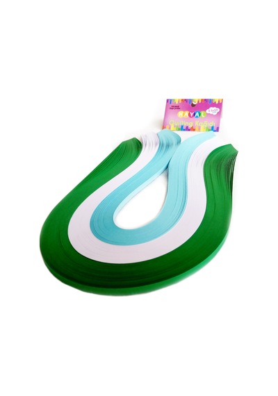 Hayal Quilling Kağıdı - Koyu Yeşil. Beyaz ve Açık Mavi 300'Lü