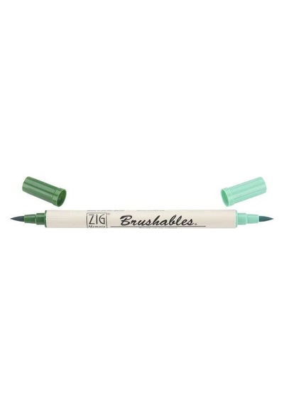 Zig Brushables 2 Renk Tonu Fırça Uçlu Marker Kalem 040 Pure   Green