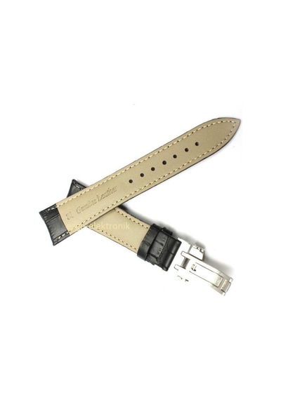 Bizon Deri Saat Kayışı 24Mm Spor Siyah Klipsli Saat Kordonu 305758459