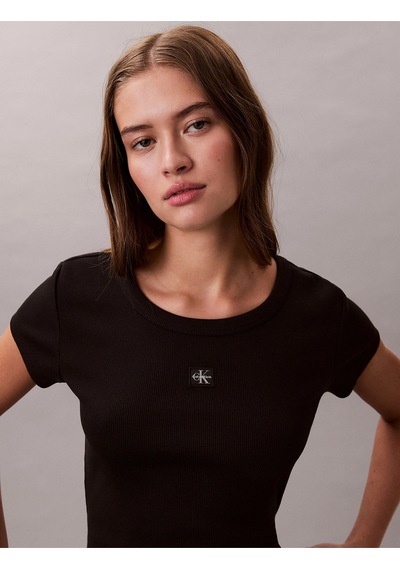 Calvin Klein Kadın Etiketli Fitilli Kısa Siyah Crop Lv047c200g-ub1 Siyah