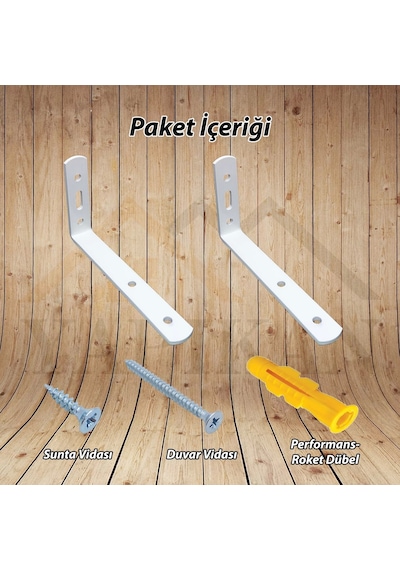 Beyaz Deprem Güvenliği Dolap Sabitleme Seti 6 X 9 Cm - Mobilya Duvara Sabitleme Aparatı